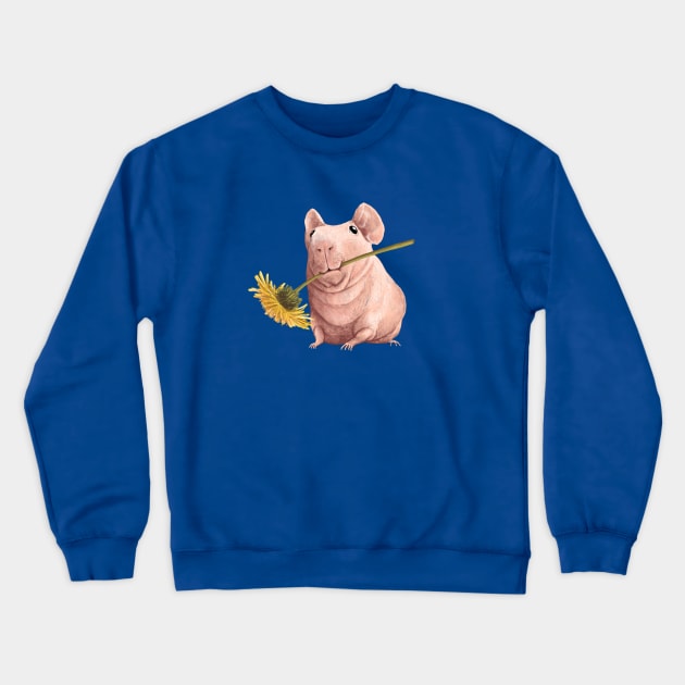 Naked Guinea Pig Crewneck Sweatshirt by Sophie Corrigan